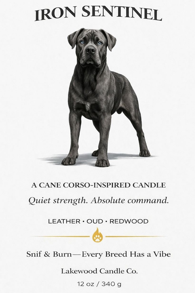 Iron Sentinel – Cane Corso Inspired Candle | Coconut Sox Wax – 12oz