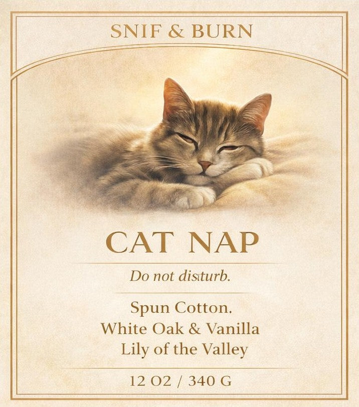 Cat Nap – Cat Inspired Candle | Coconut Soy Wax – 12oz