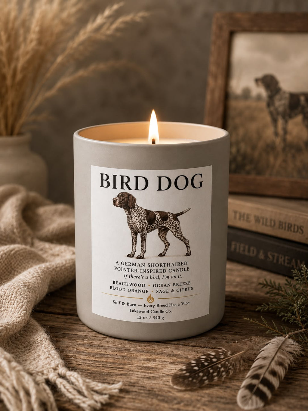 Bird Dog – German Shorthaired Pointer Inspired Candle | Coconut Soy Wax – 12oz