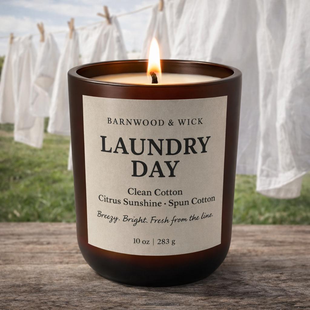 Laundry Day - Breezy, Bright, and Fresh from the line Candle | Coconut Soy Wax 10oz