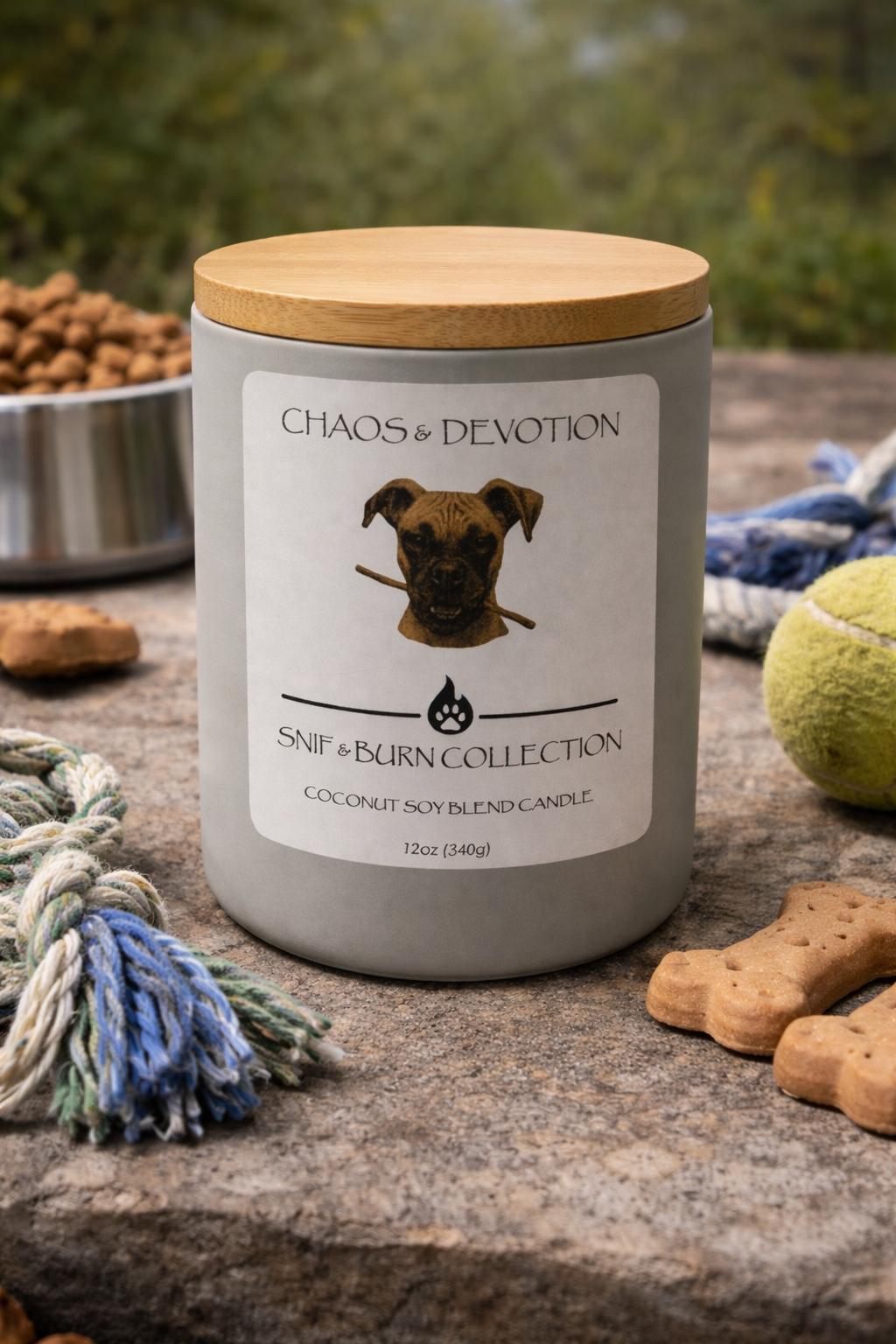 Chaos & Devotion – Boxer Inspired Candle with Egyptian Amber and McIntosh Apple | Coconut Soy Wax – 12oz