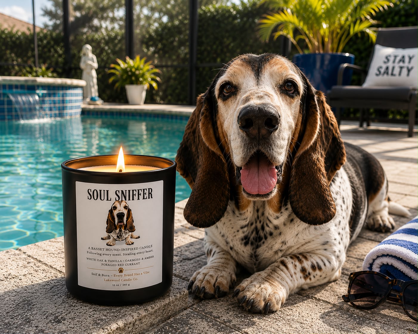 Soul Sniffer – Basset Hound Inspired Candle | Coconut Soy Wax – 12oz