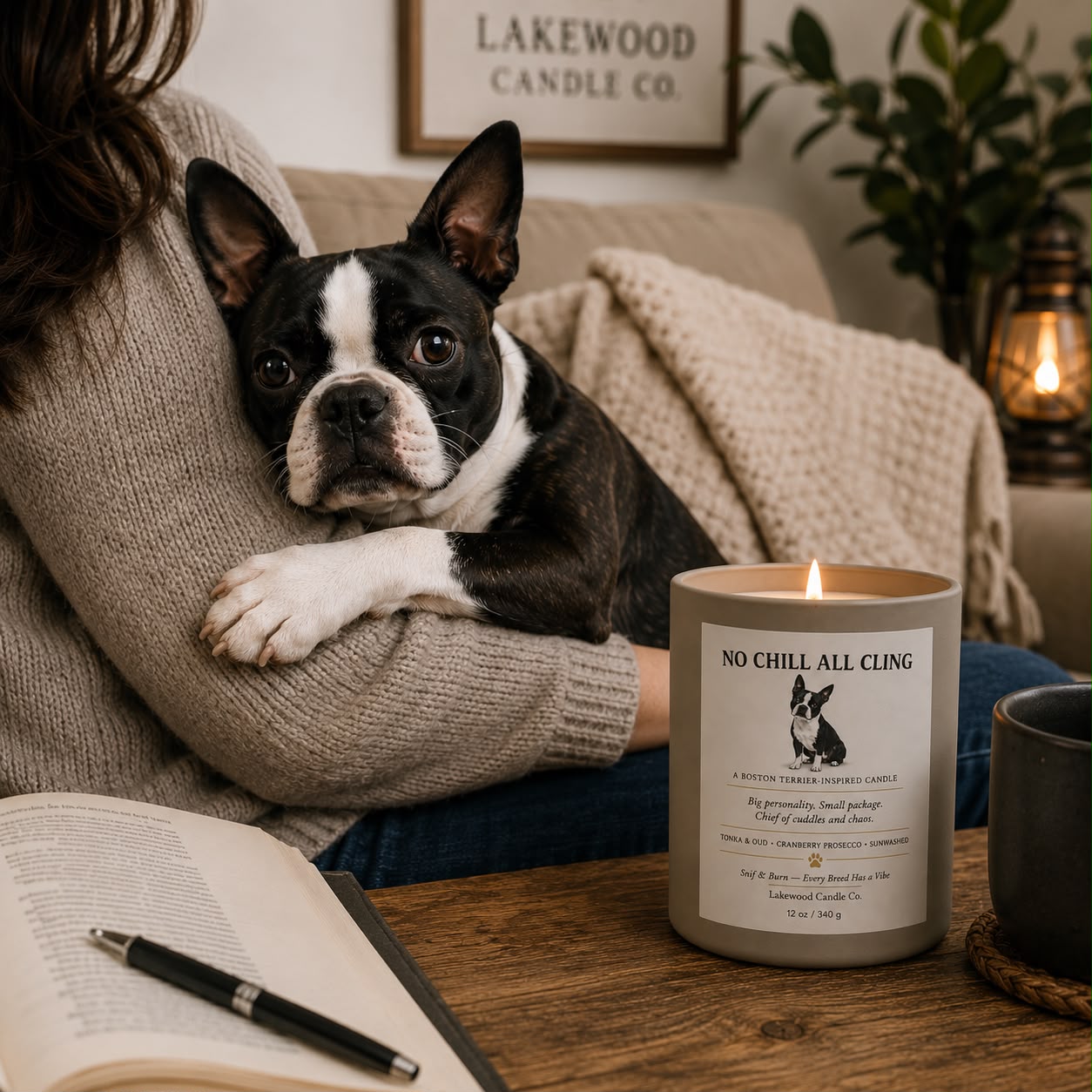 No Chill All Cling – Boston Terrier Inspired Candle | Coconut Soy Wax – 12oz