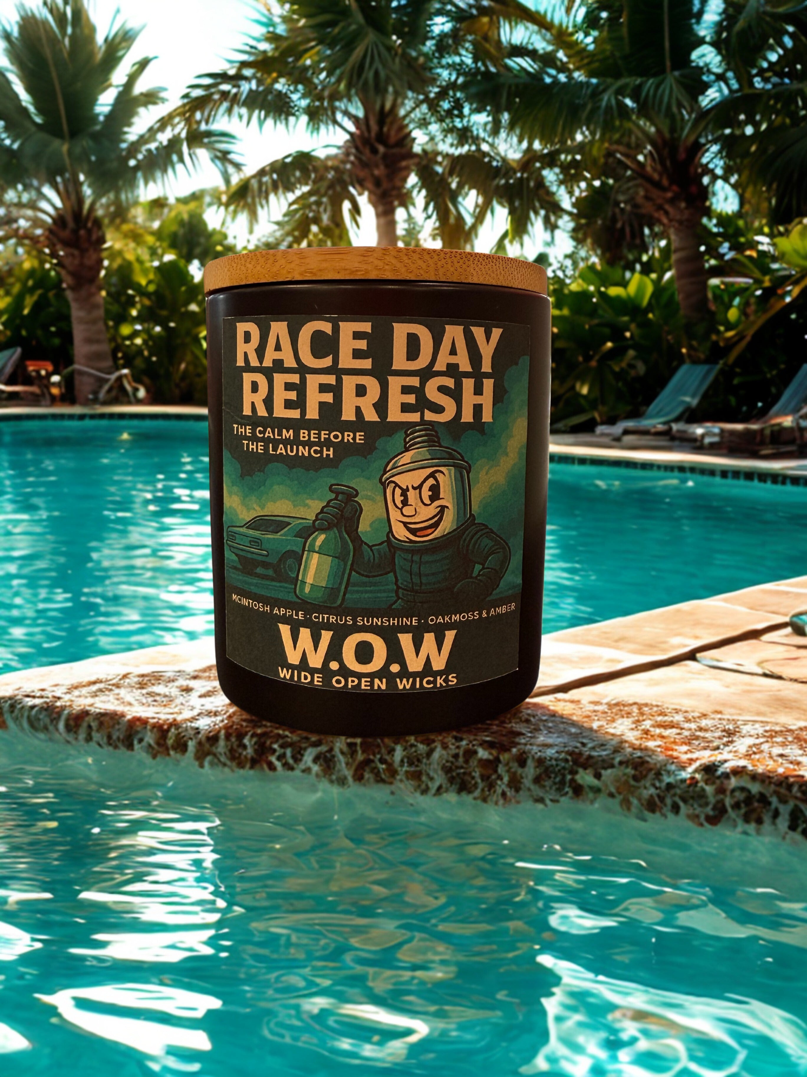 Race Day Refresh – McIntosh Apple, Citrus Sunshine & Oakmoss Amber | Wide Open Wicks Candle by Lakewood Candle Co.