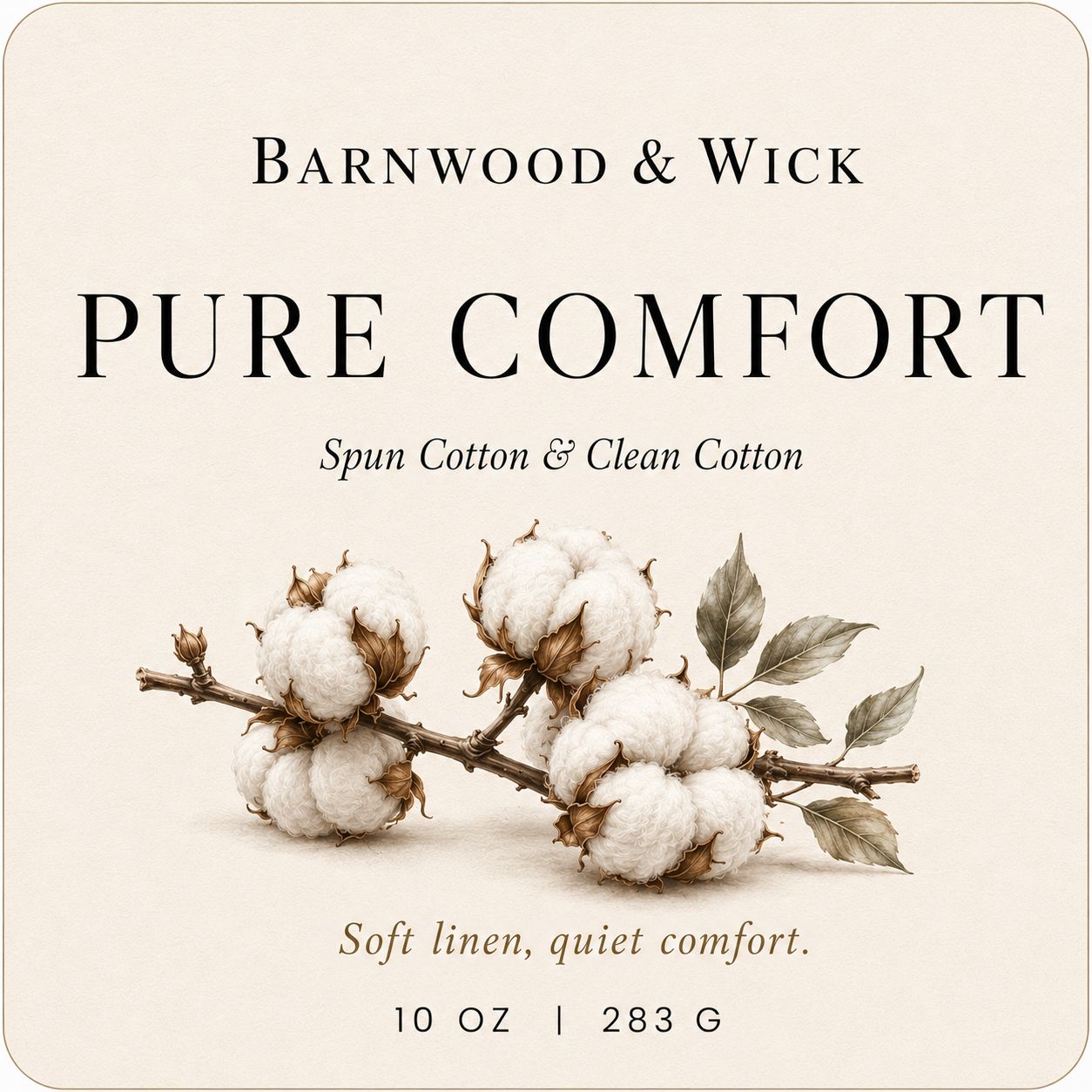 Pure Comfort - Soft Linen, Quiet Comfort | Coconut Soy Wax 10oz