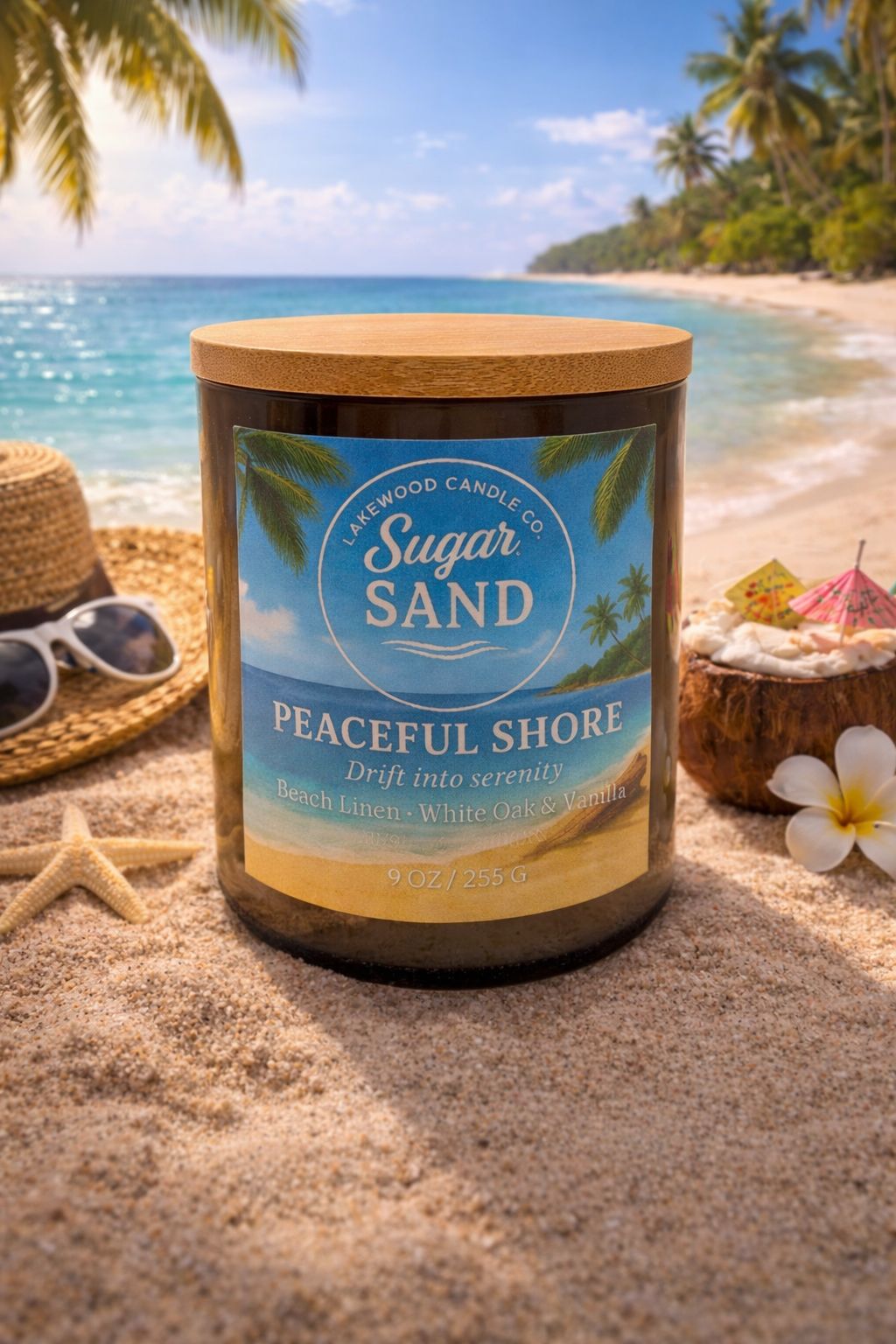 Peaceful Shore | Coconut Soy Wax Candle - 9oz
