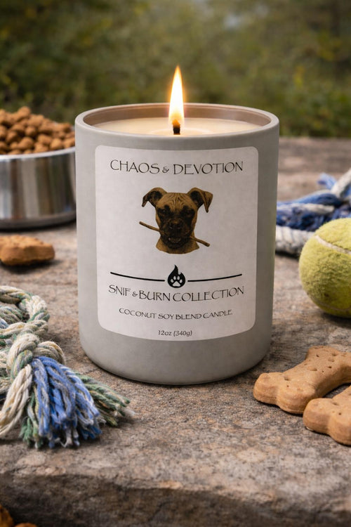 Chaos & Devotion – Boxer Inspired Candle with Egyptian Amber and McIntosh Apple | Coconut Soy Wax – 12oz
