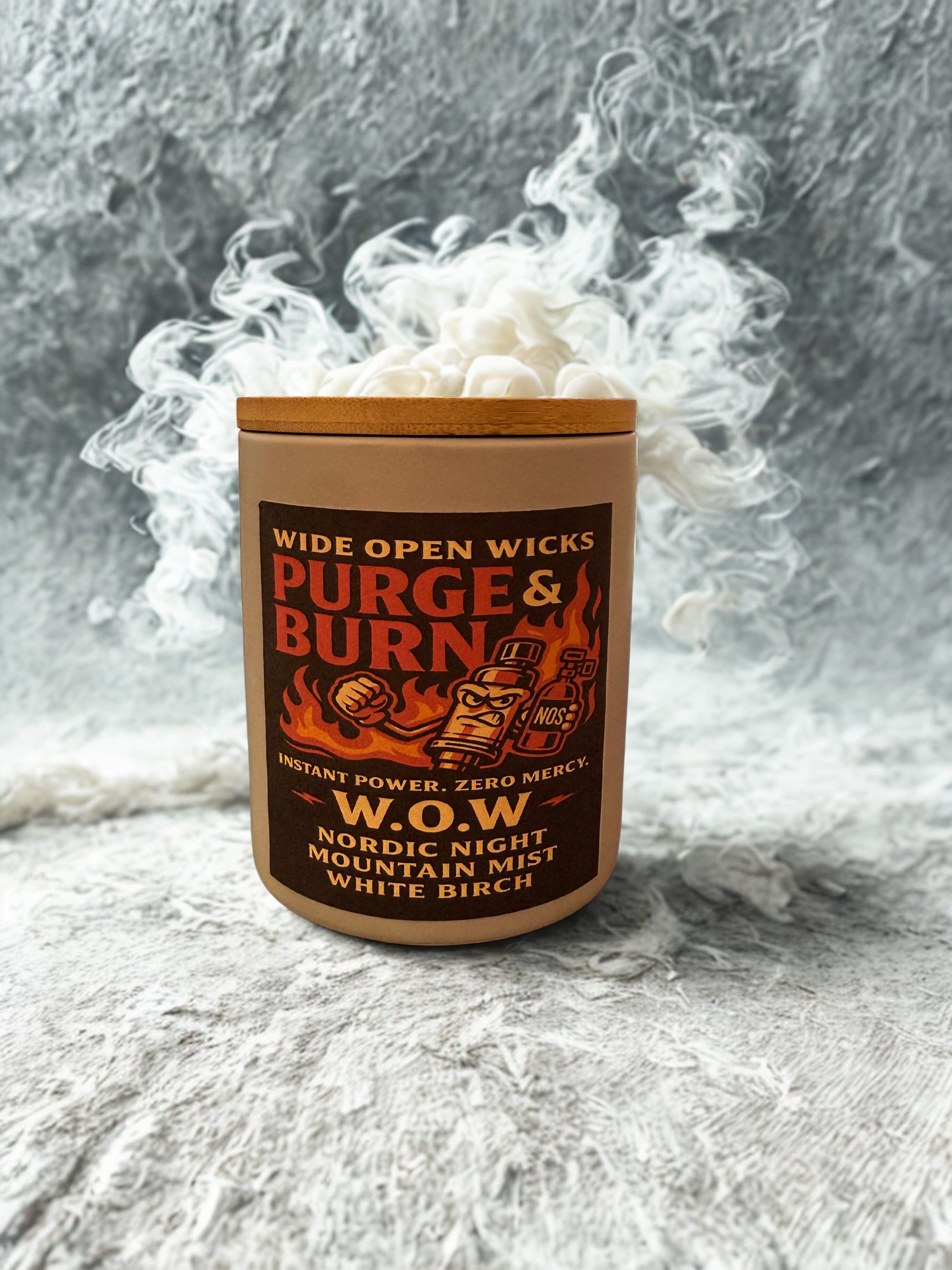 Purge & Burn – Nordic Night, Mountain Mist & White Birch | Wide Open Wicks Candle by Lakewood Candle Co.