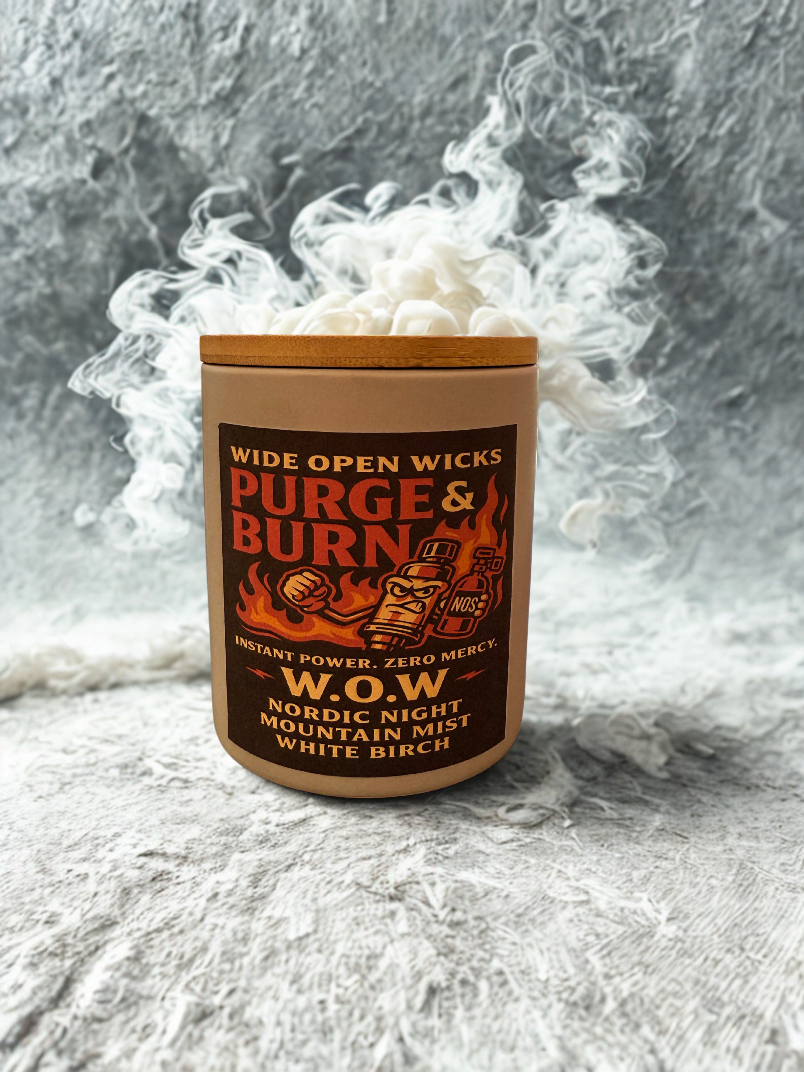 Purge & Burn – Nordic Night, Mountain Mist & White Birch | Wide Open Wicks Candle by Lakewood Candle Co.