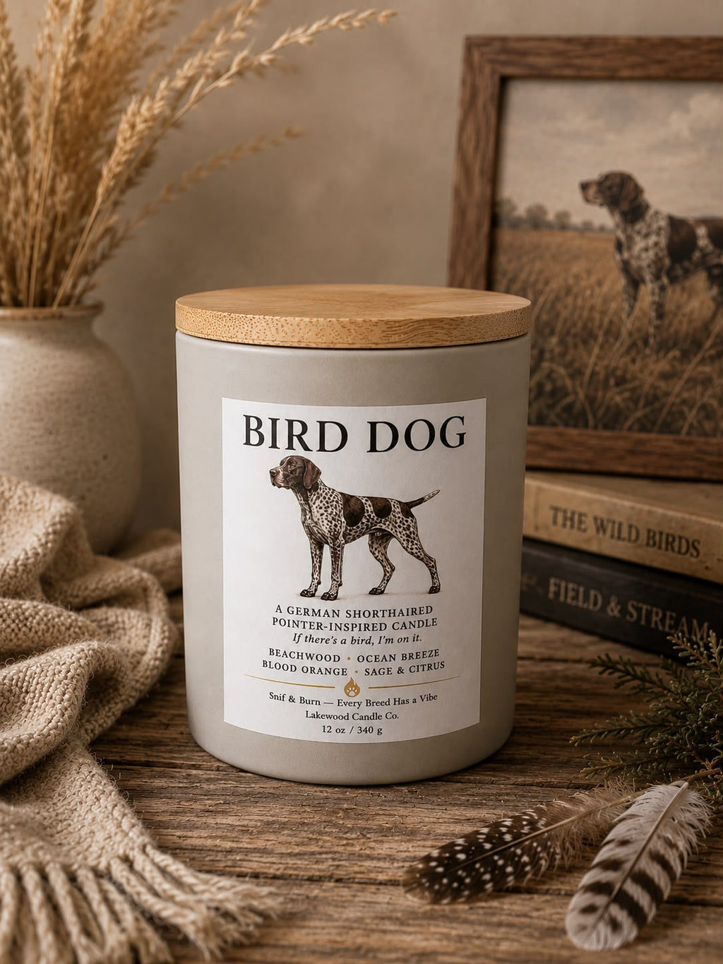 Bird Dog – German Shorthaired Pointer Inspired Candle | Coconut Soy Wax – 12oz