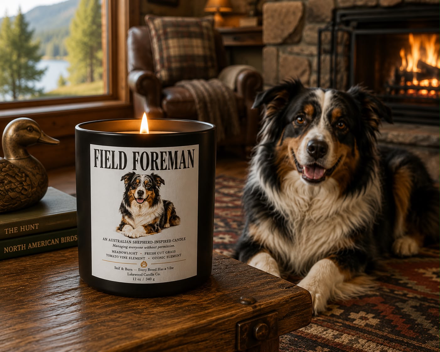 Field Foreman – Australian Shepherd Inspired Candle | Coconut Soy Wax – 12oz