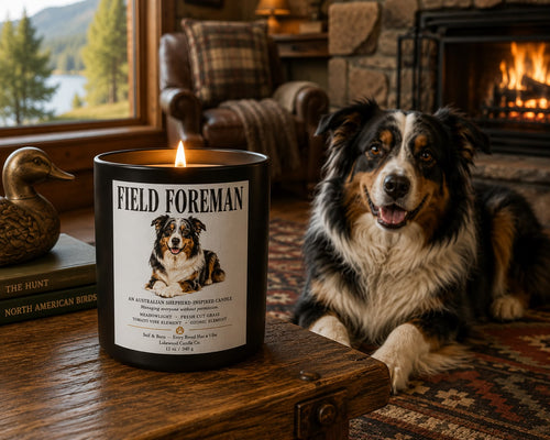 Field Foreman – Australian Shepherd Inspired Candle | Coconut Soy Wax – 12oz