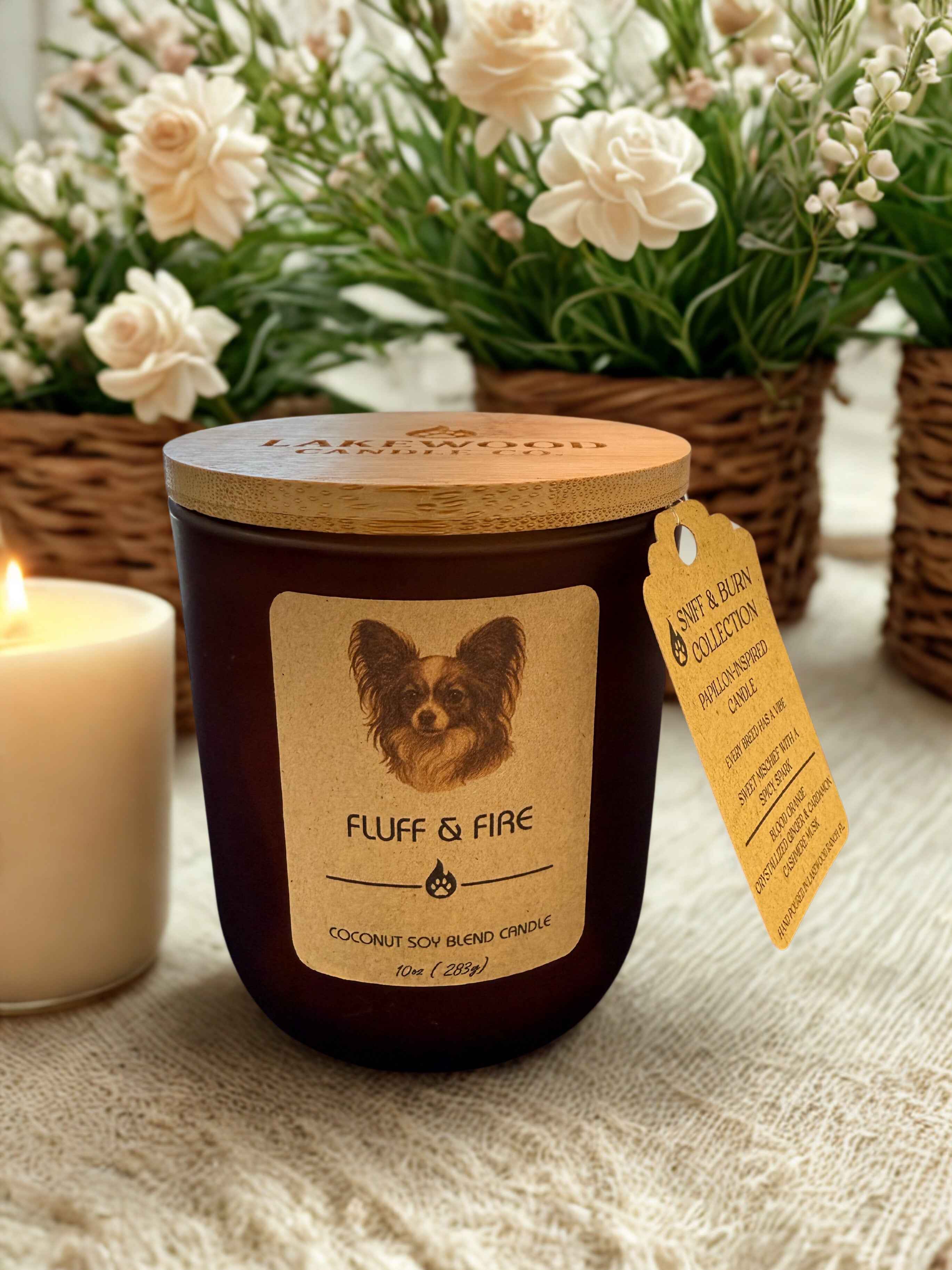 Fluff & Fire | Blood Orange, Crystallized Ginger & Cardamom, Cashmere Musk Soy Candle – Papillon-Inspired