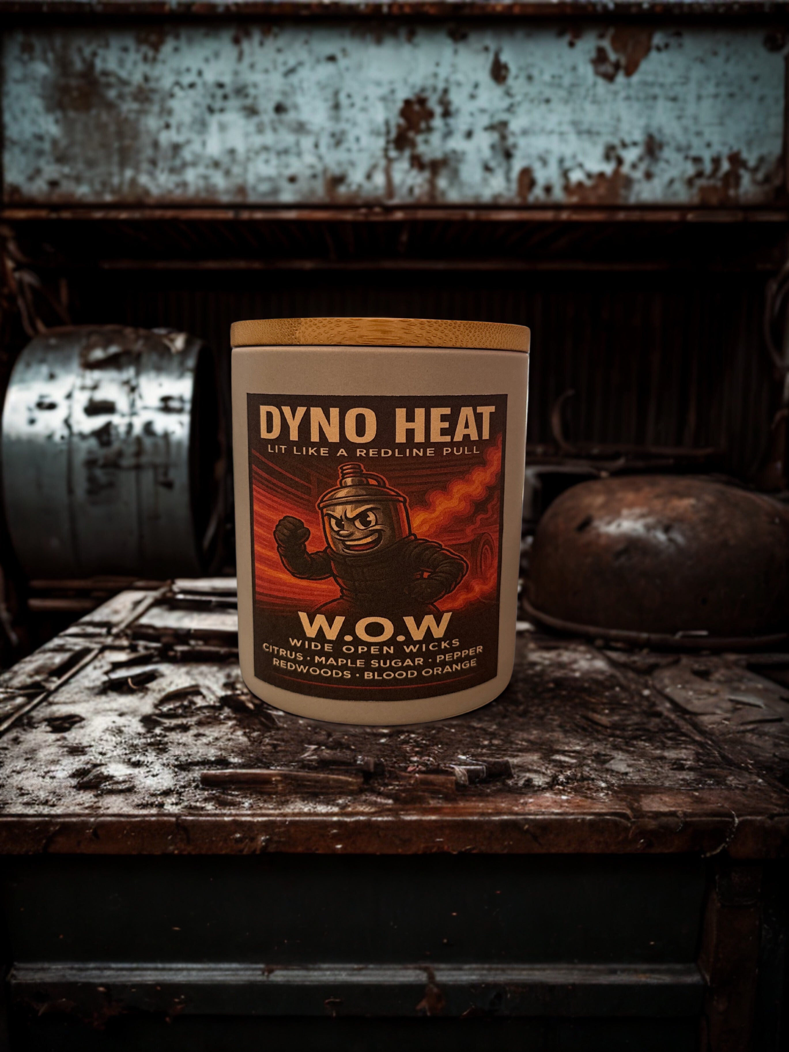 Dyno Heat | Citrus, Maple Sugar & Blood Orange Candle – Bold Scented Mandle by Wide Open Wicks