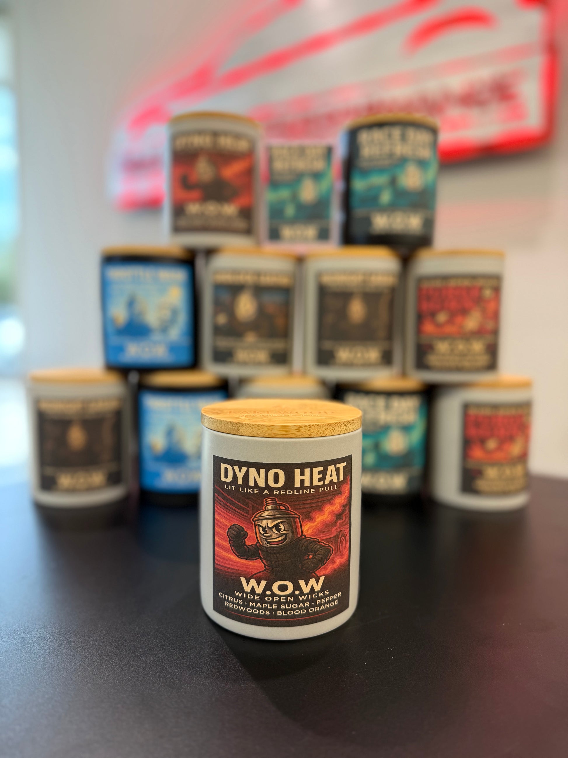 Dyno Heat | Citrus, Maple Sugar & Blood Orange Candle – Bold Scented Mandle by Wide Open Wicks
