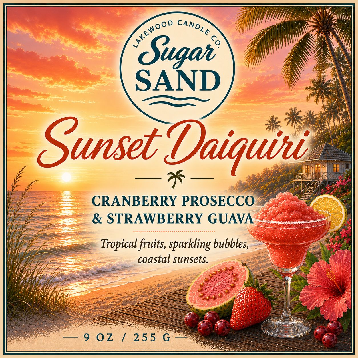 Sunset Diaquiri | Coconut Soy Wax Candle - 9oz
