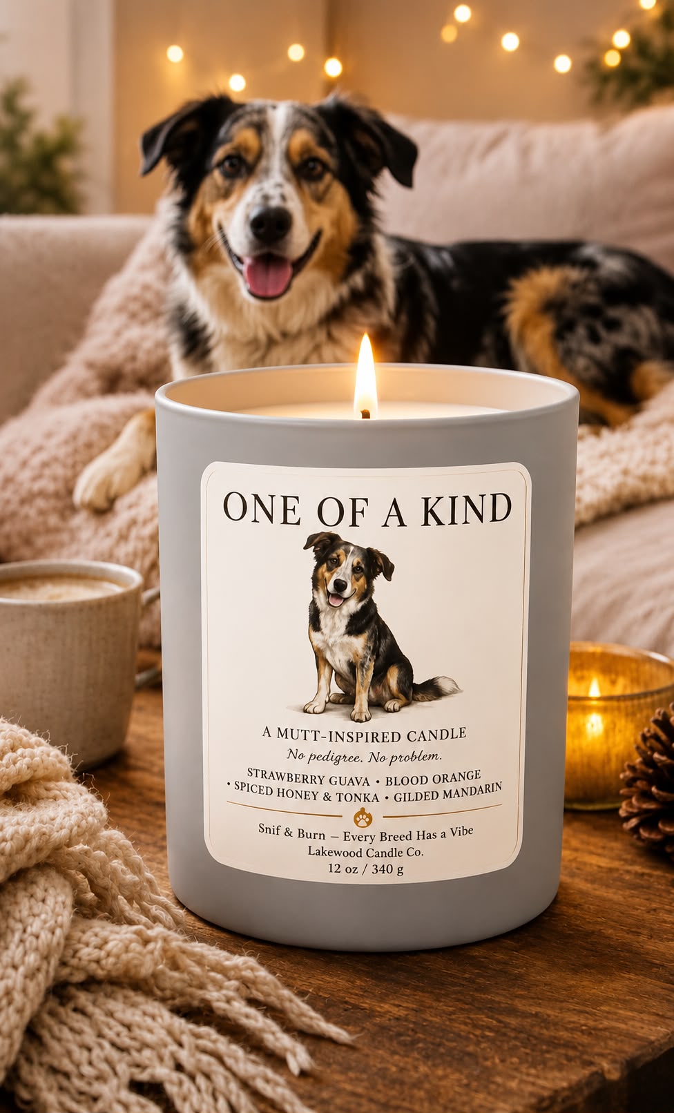 One of A Kind – Mutt Inspired Candle | Coconut Sox Wax – 12oz