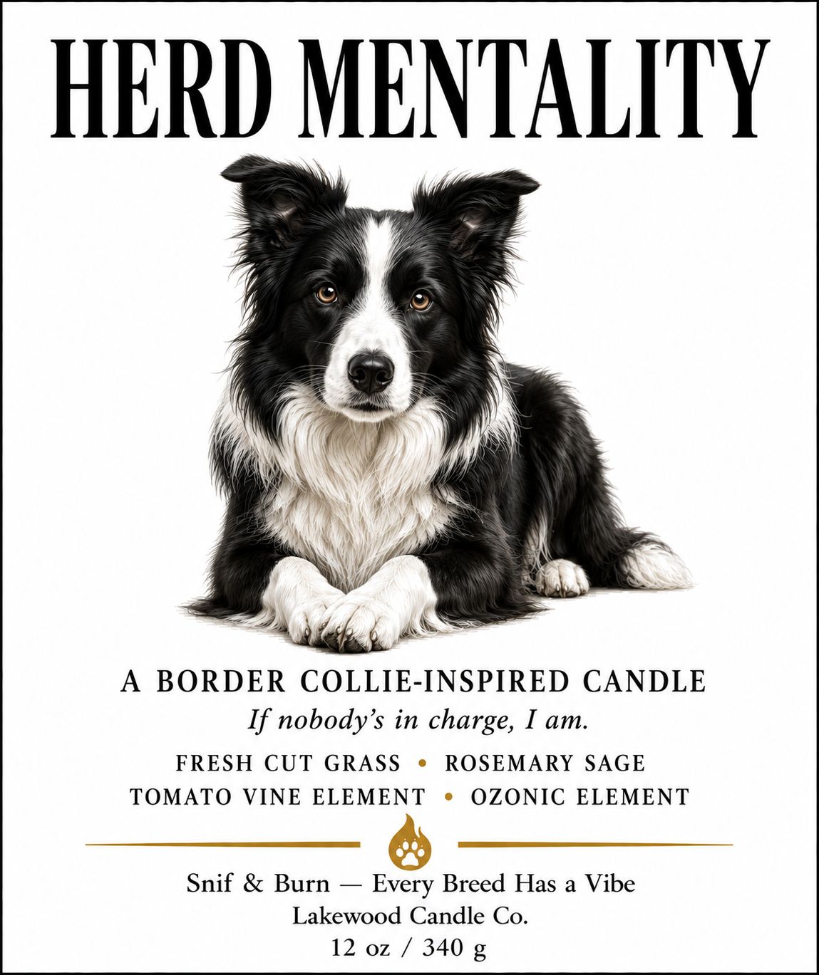 Herd Mentality – Border Collie Inspired Candle | Coconut Soy Wax – 12oz