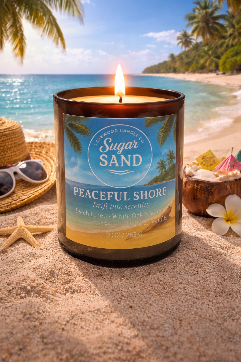 Peaceful Shore | Coconut Soy Wax Candle - 9oz