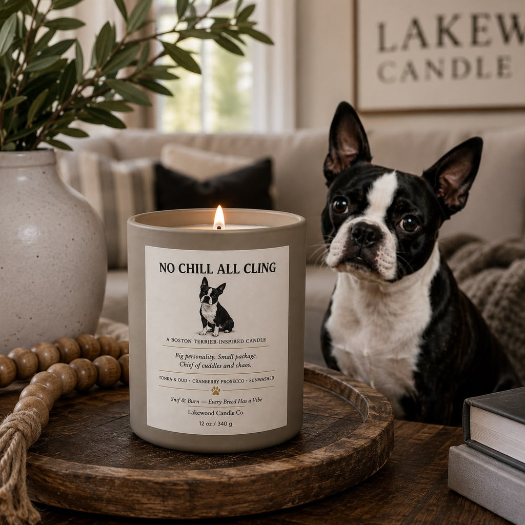 No Chill All Cling – Boston Terrier Inspired Candle | Coconut Soy Wax – 12oz