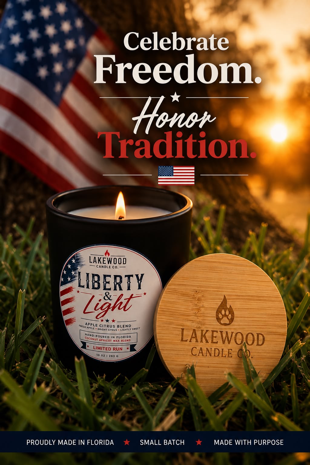 Liberty & Light 250th Limited Edition Candle ~ Coconut Soy Wax - 10oz