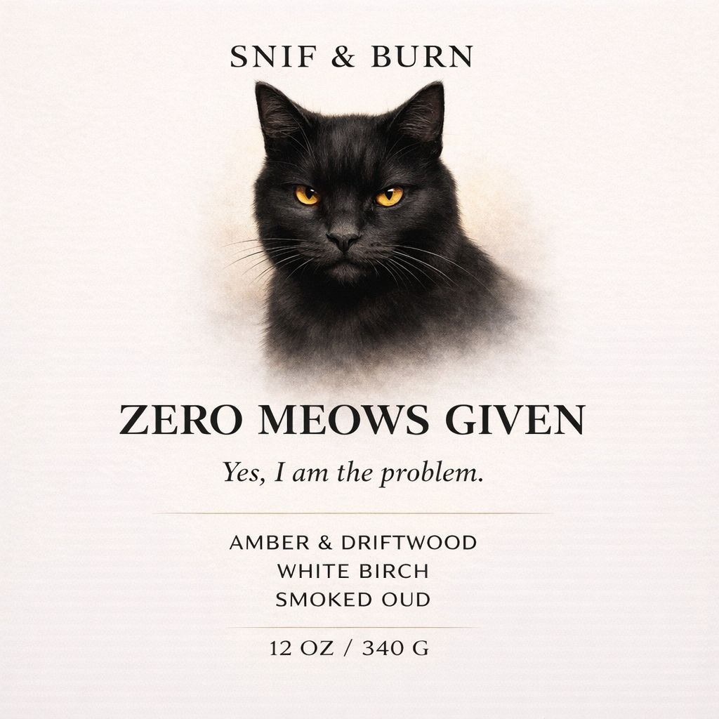 Zero Meows Given – Cat Inspired Candle | Coconut Soy Wax – 12oz