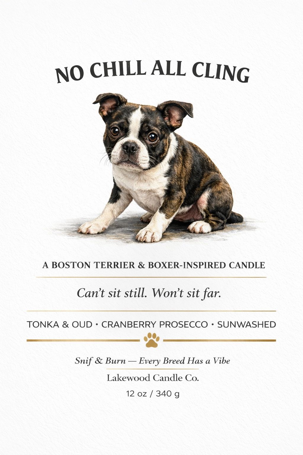 No Chill All Cling – Mini Boxer Inspired Candle | Coconut Soy Wax – 12oz