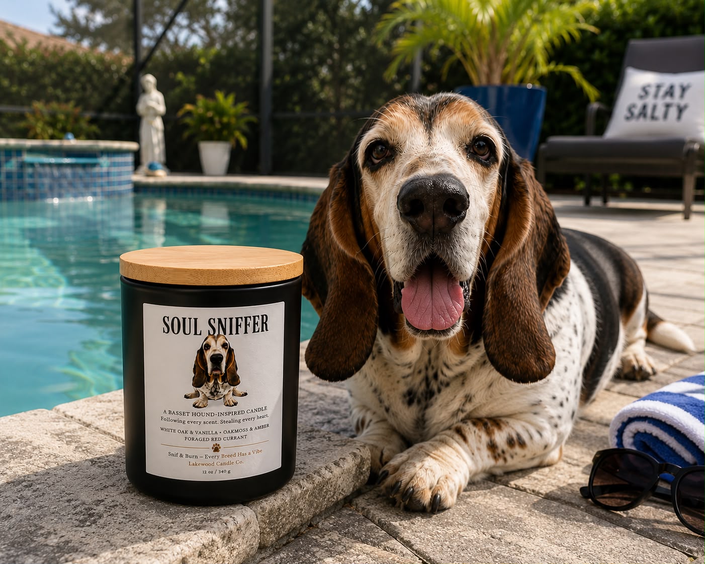 Soul Sniffer – Basset Hound Inspired Candle | Coconut Soy Wax – 12oz