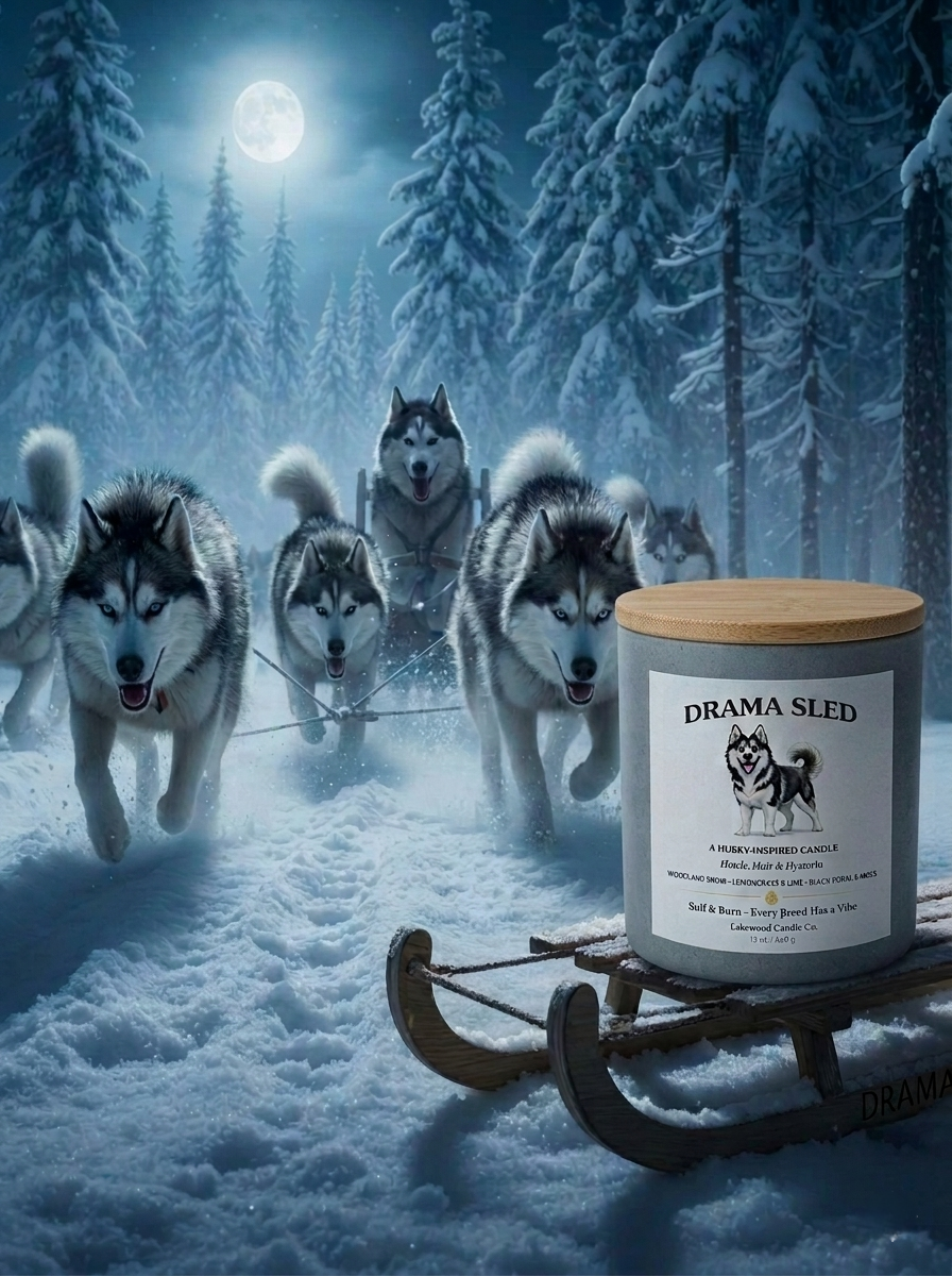 Drama Sled - Husky Inspired Candle | Coconut Soy Wax – 12oz