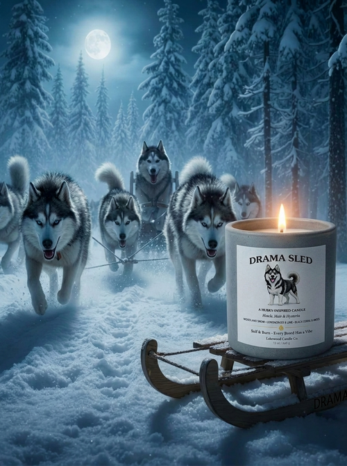 Drama Sled - Husky Inspired Candle | Coconut Soy Wax – 12oz
